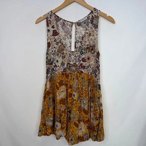 Spell & The Gypsy Desert Daisy Romper Mustard Yellow Boho V-Neck Small - Picture 4 of 8